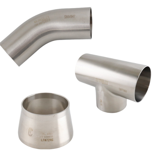 What materials are used in manufacturing sanitary fittings and tubing
