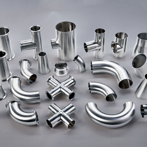 What types of sanitary fittings are available in process piping