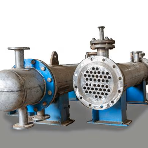 What types of steel are commonly used in heat exchangers
